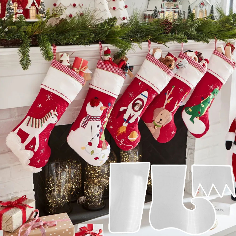 Embroidery Xmas Stocking - Modelo de meias de natal personalizado