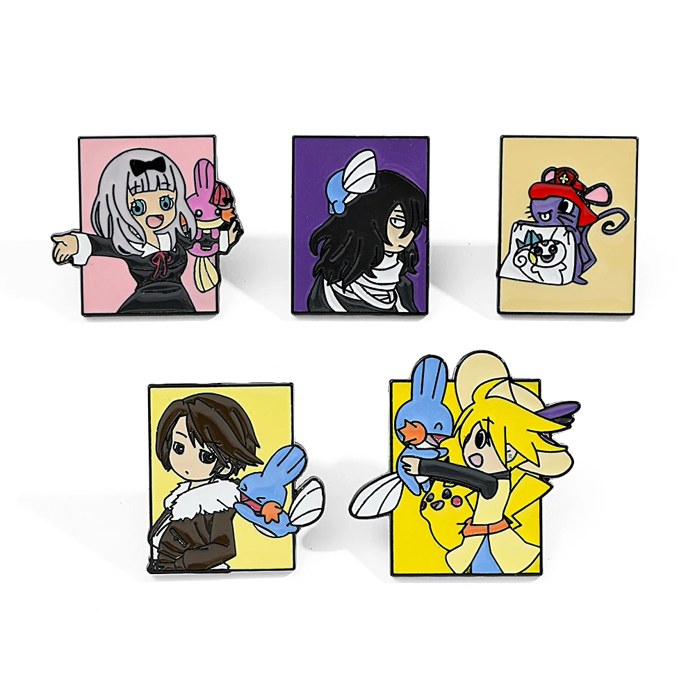 Embroidery Tulle - 5 Peças de Broches de Personagens