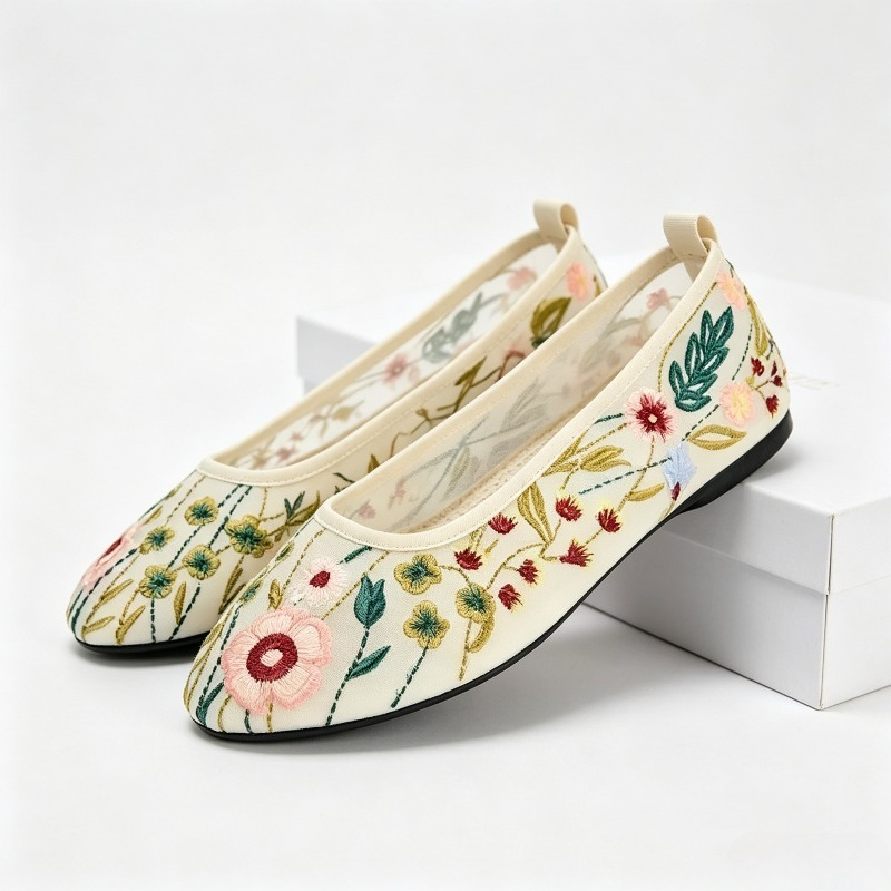 Embroidery Meaning - Dedo do pé redondo malha ballet