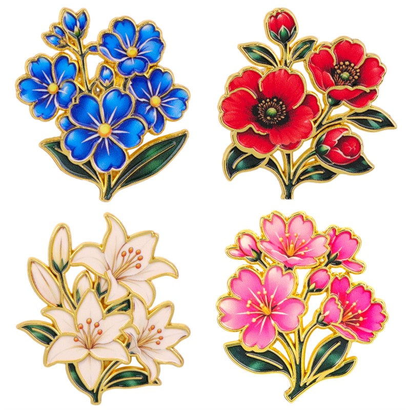 Embroidery Tulle - Broche Esmaltado Vintage Fofo e Colorido