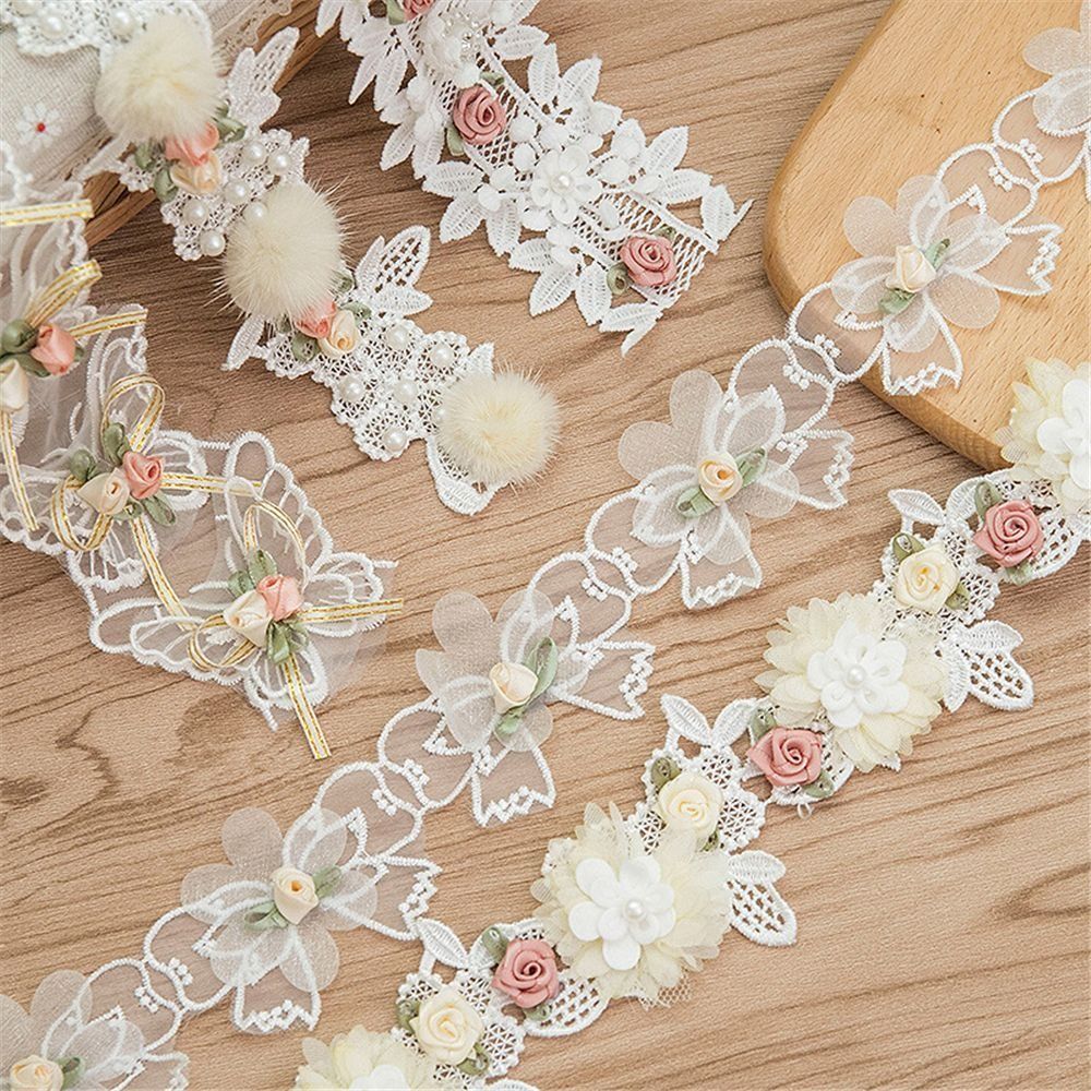 Embroidery Design 3D - Renda Bordada com Flores 3D, Material