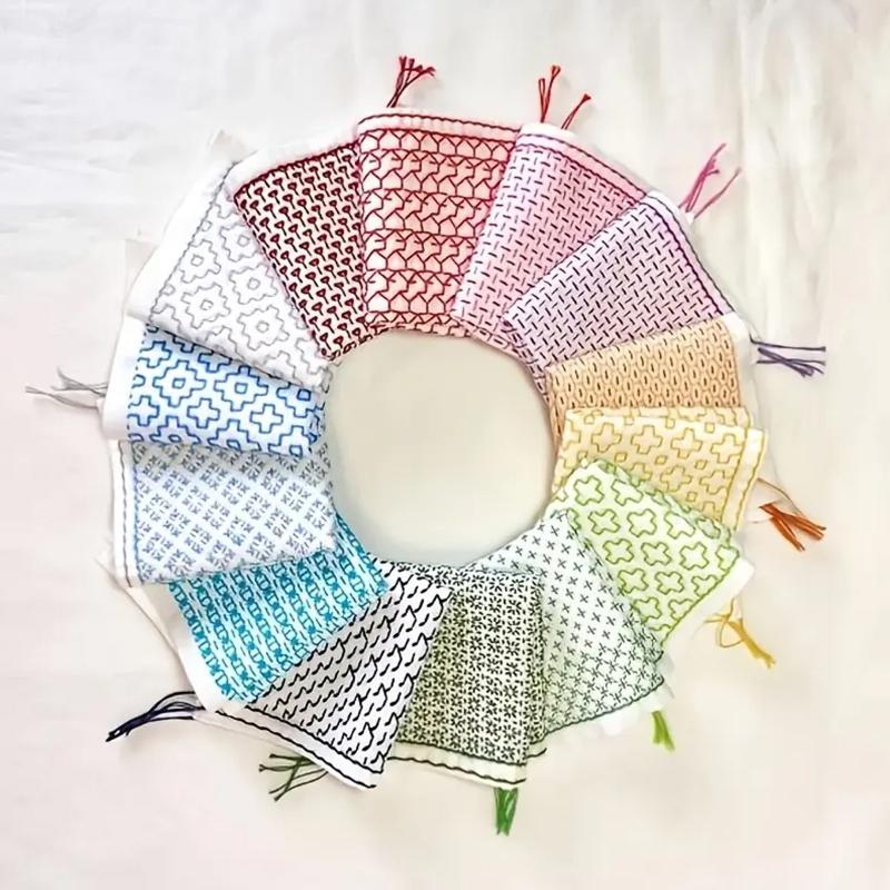 Embroidery Yarn - 9/32 pçs linha e agulhas denim