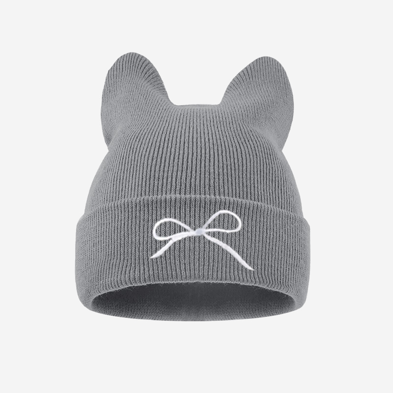 Gorro de malha com orelhas de  - Embroidery Letter avaliação e preço