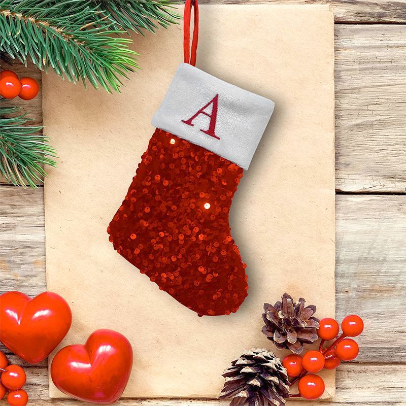 Meia de Natal Vermelha com Lan - Embroidery Xmas Stocking avaliação e preço