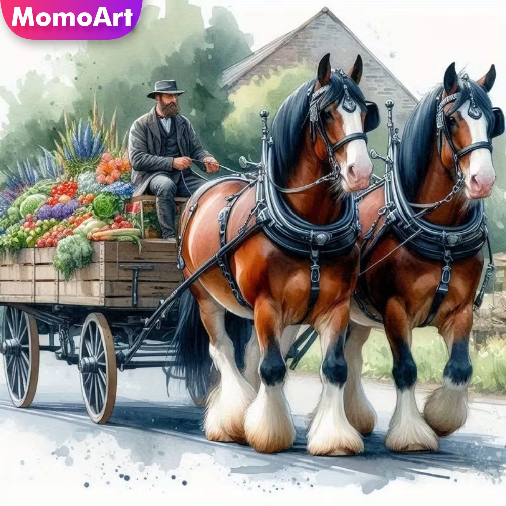 Momoart Bordado de Diamante Ca - Embroidery Horse avaliação e preço