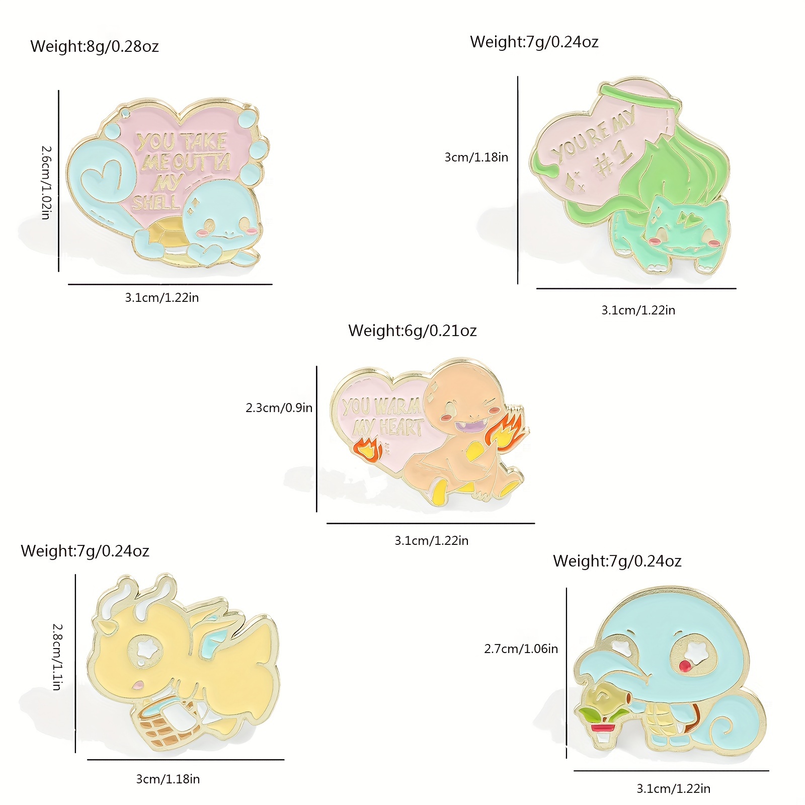 5 Peças Broche de Anime Fofo,  - Embroidery Tulle avaliação e preço