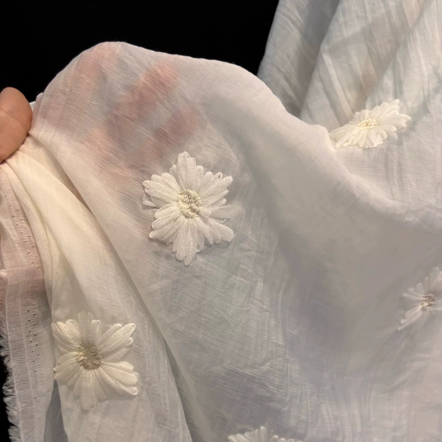 Tecido de chiffon microplissad - Embroidery Yarn avaliação e preço