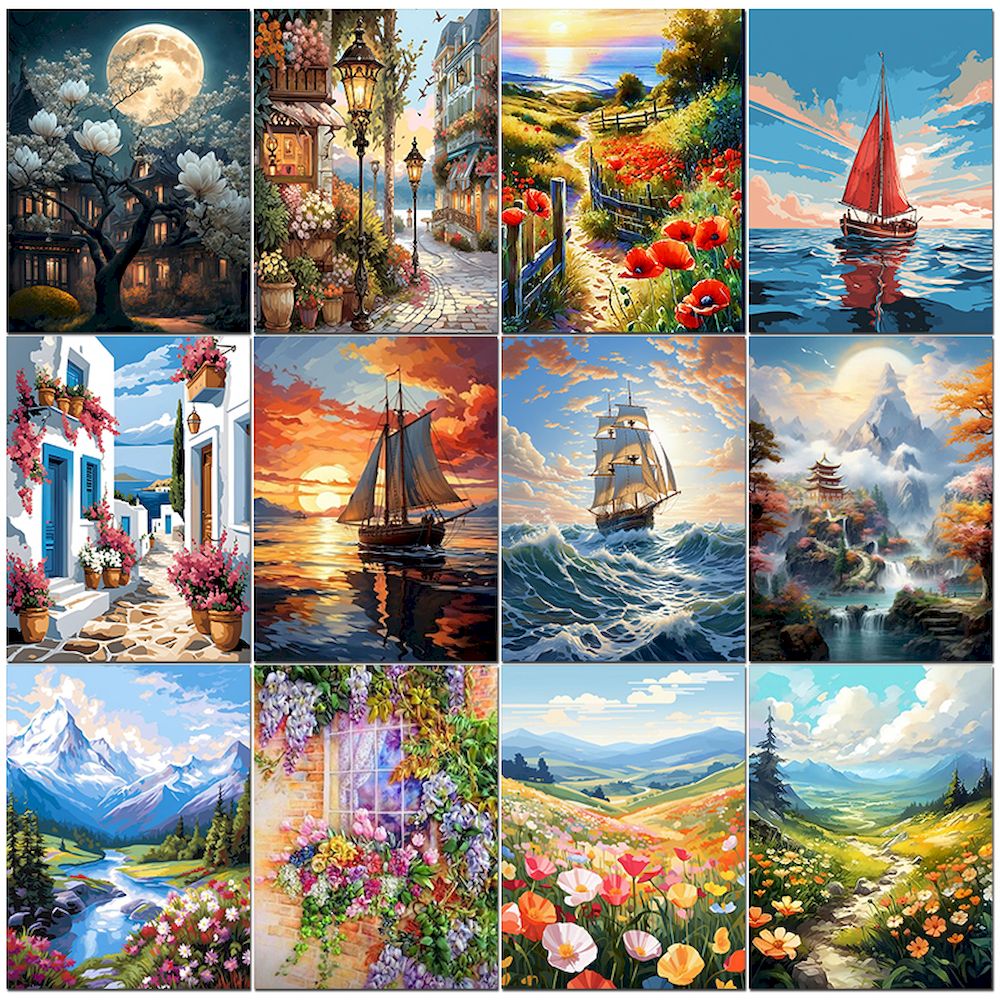 Pintura a óleo por números par - Embroidery Translate avaliação e preço