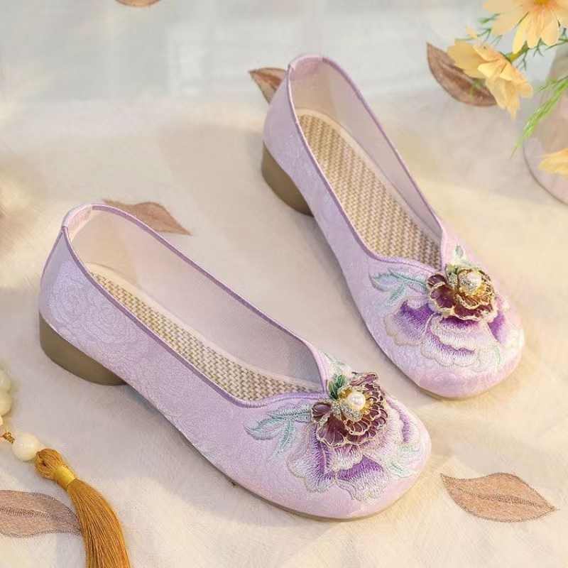 Sapatos femininos de tecido bo - Embroidery Fabric avaliação e preço